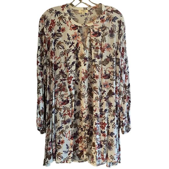 UMGEE Tunic Top Dress M Floral Boho CottageCore Gypsy High Low Hem Anthropologie - Picture 10 of 12